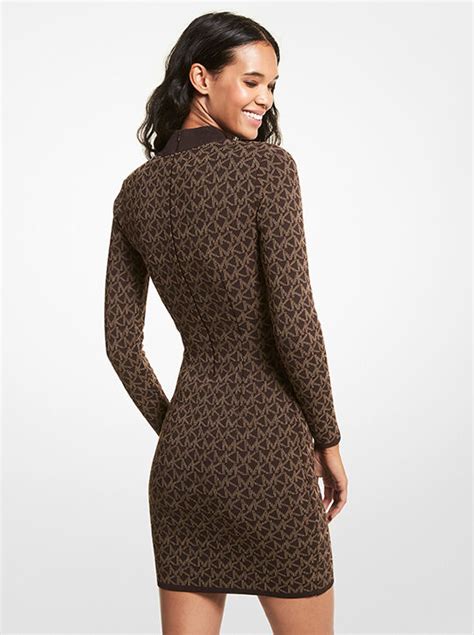 michael kors logo jacquard dress